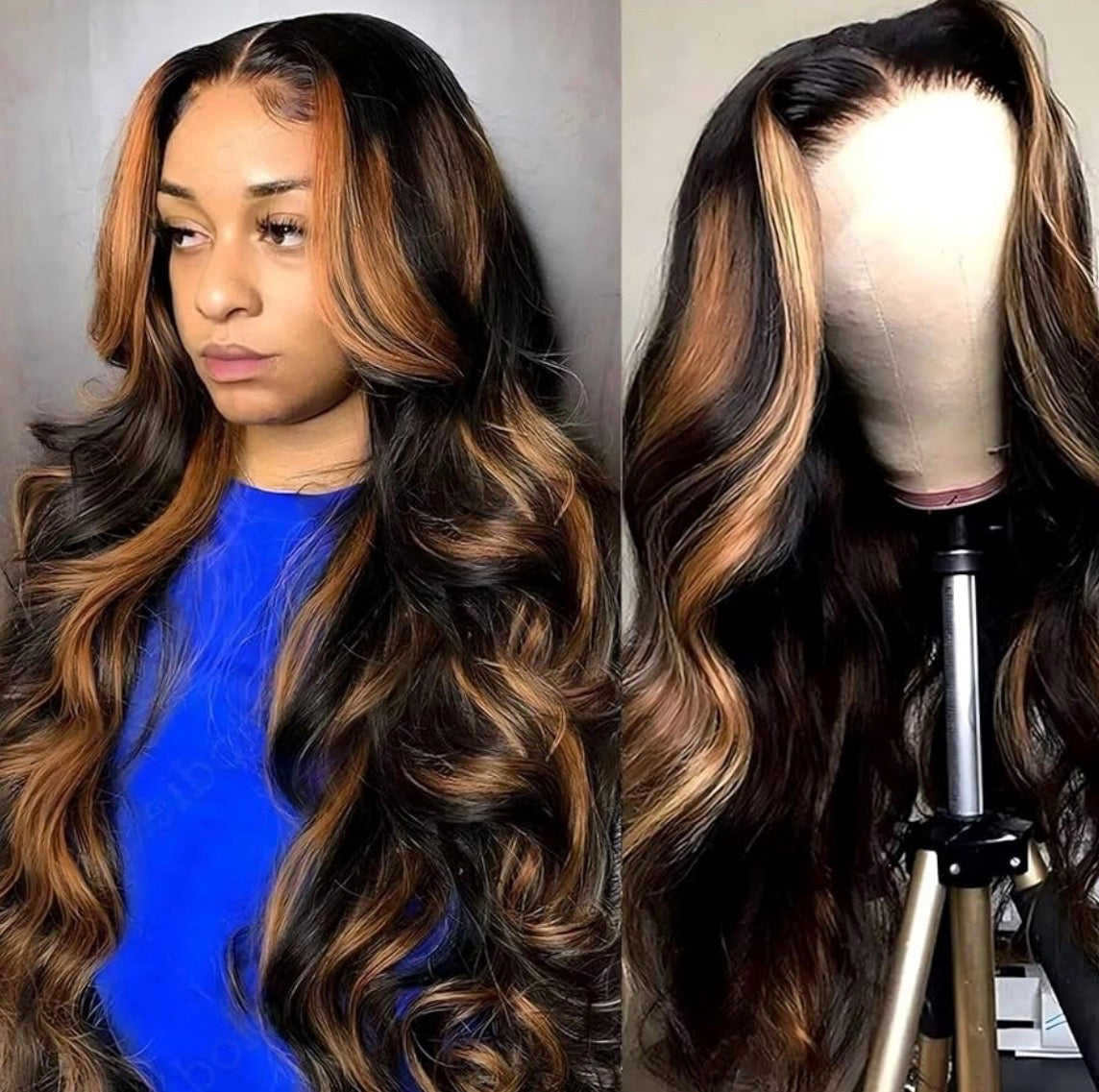 28 Inch HD Lace Wig 13x6 Human Hair Highlight Body Wave